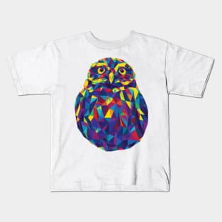 Rainbow Geometric Owl Kids T-Shirt